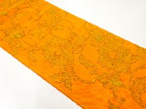 手織り真綿紬花唐草模様織出し名古屋帯